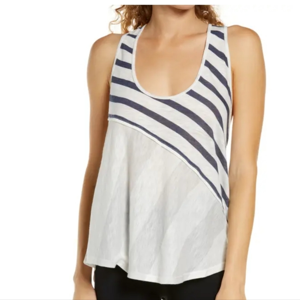 KEEP ROLLING RACERBACK TANK IN BRUSHED SAIL COMBO